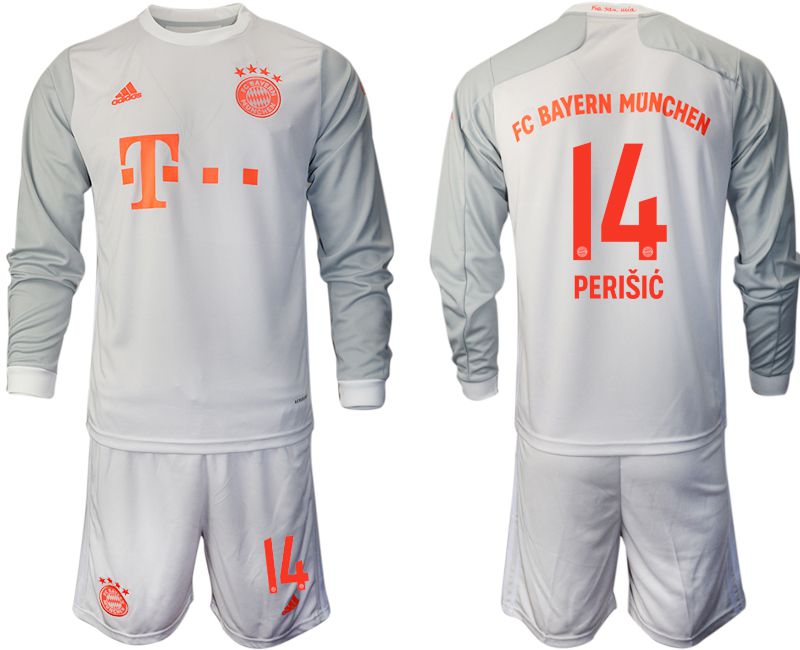 Men 2020-2021 club Bayern Munich away long sleeves #14 white Soccer Jerseys->bayern munich jersey->Soccer Club Jersey